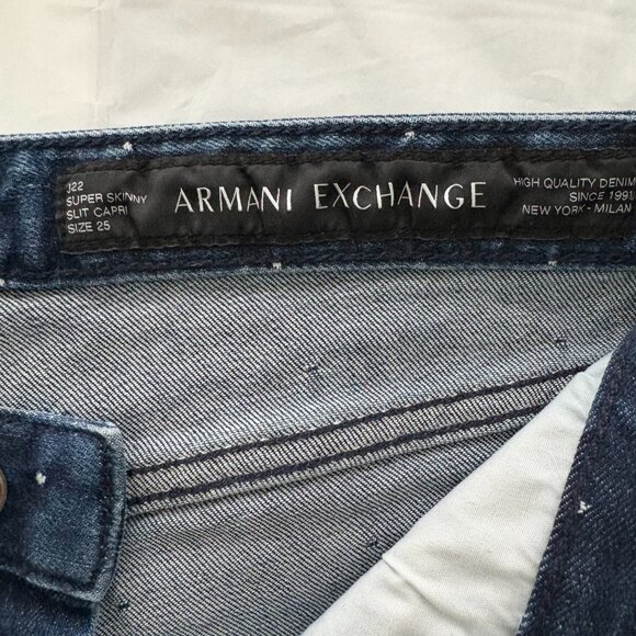 Armani Exchange Slit Ankle Crop Capri Jeans Size 25 EUC - Picture 5 of 11